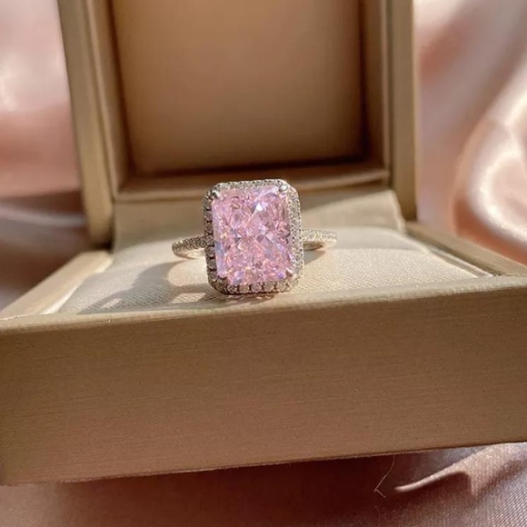 925 Sterling Silver Ring Pink Stone BRAND NEW FREE SHIP - Picture 3 of 12